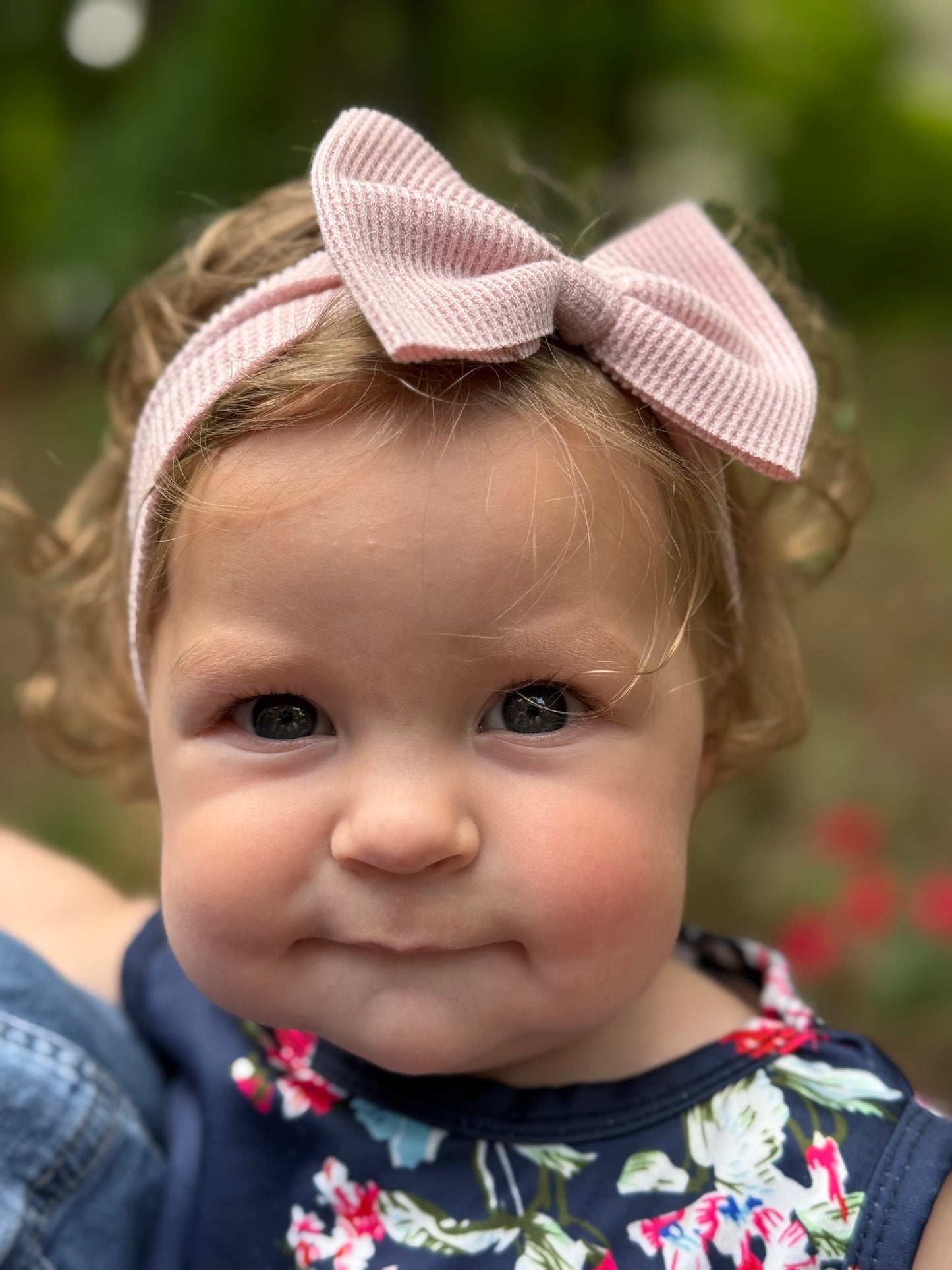 Personalized Pink Baby Headband Bow