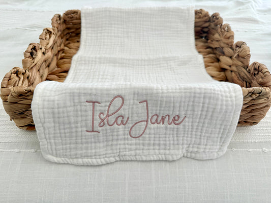 Custom Embroidered Baby Burp Cloth