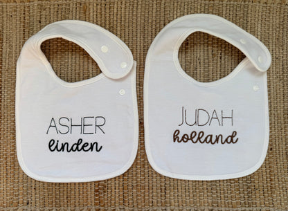 Personalized Embroidered Baby Bib with Name