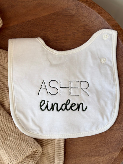 Personalized Embroidered Baby Bib with Name