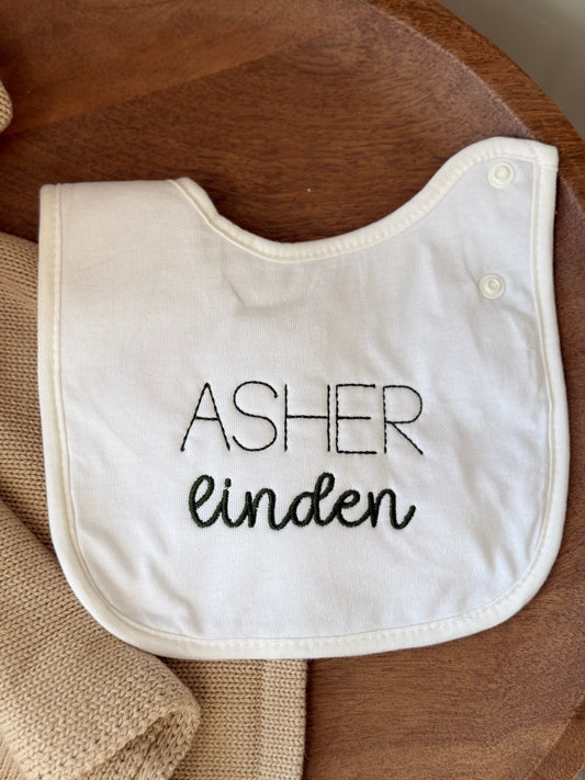 Personalized Embroidered Baby Bib with Name