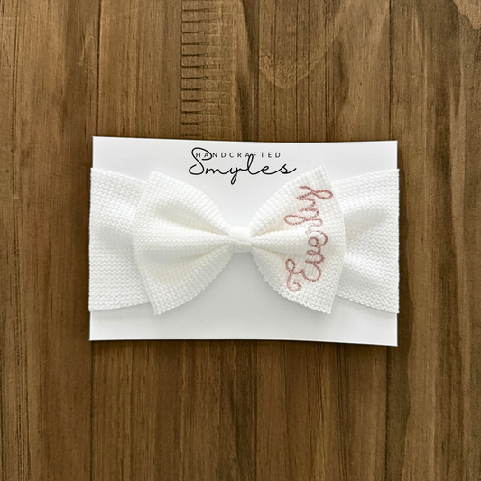 Monogram Baby Bow Headband