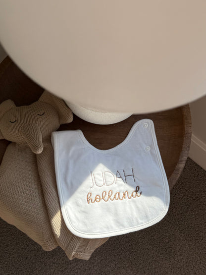 Personalized Embroidered Baby Bib with Name