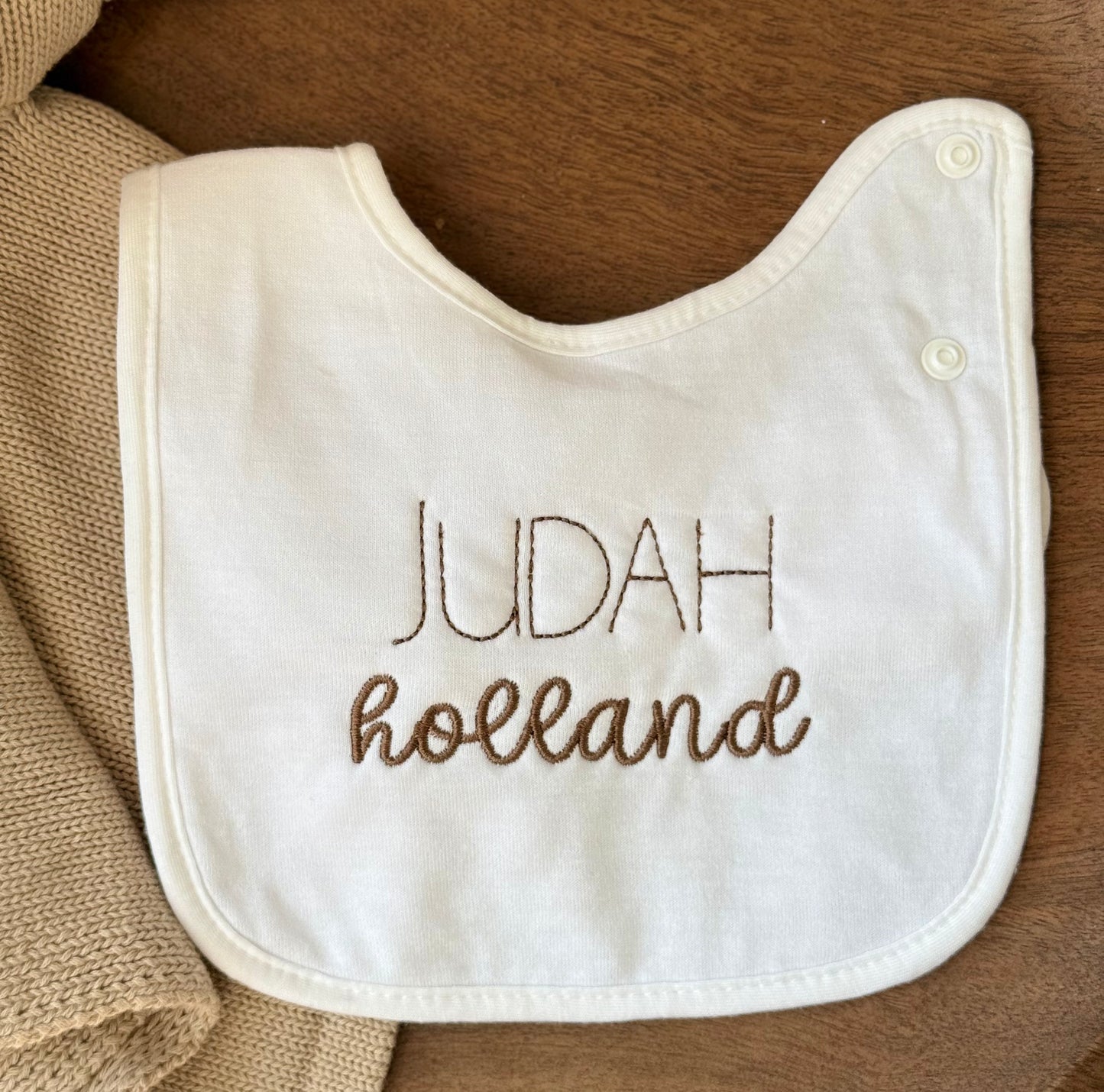 Personalized Embroidered Baby Bib with Name