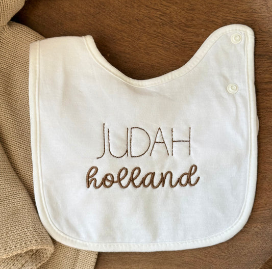 Personalized Embroidered Baby Bib with Name