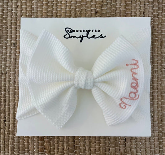Monogram Baby Bow Headband
