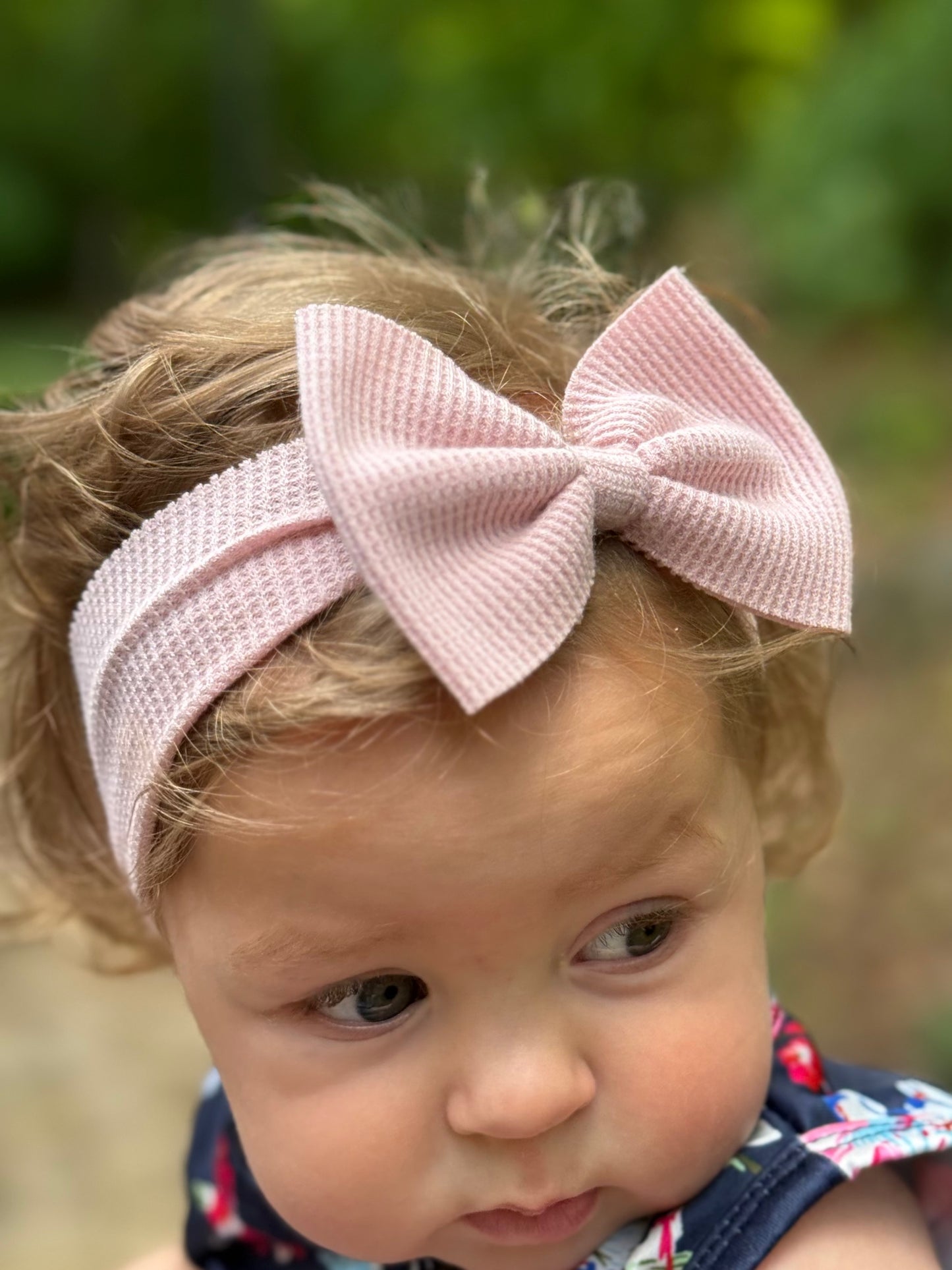 Personalized Pink Baby Headband Bow