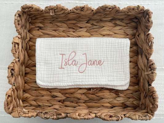 Custom Embroidered Baby Burp Cloth