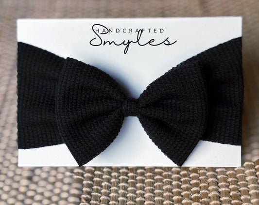 Black Waffle Knit Baby Headband